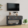 Mueble de TV madera maciza de pino gris 90x40x60 cm 3