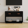 Mueble de TV madera maciza de pino negro 90x40x60 cm 1
