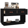Mueble de TV madera maciza de pino negro 90x40x60 cm 5