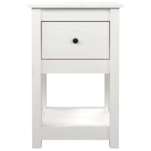 Mesa de cabeceira 40x35x61.5 cm madeira de pinho maciça branco M 5