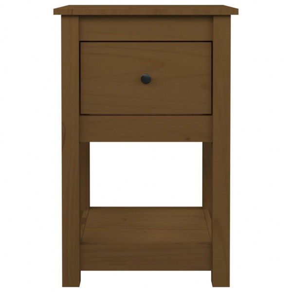 Mesita de noche madera maciza de pino marrón miel 40x35x61.5 cm M 5