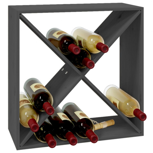 Botellero de madera maciza de pino gris 62x25x62 cm M 4