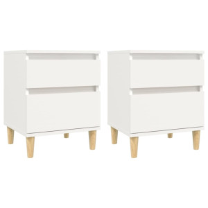 Mesas de cabeceira 2 pcs 40x35x50 cm branco H