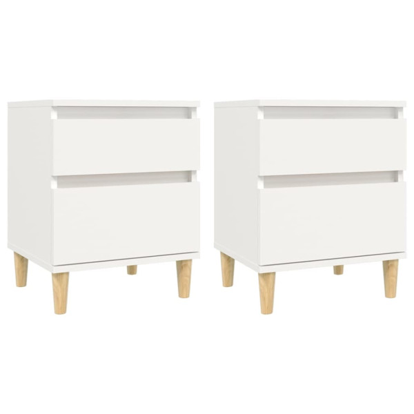 Mesas de cabeceira 2 pcs 40x35x50 cm branco M 2