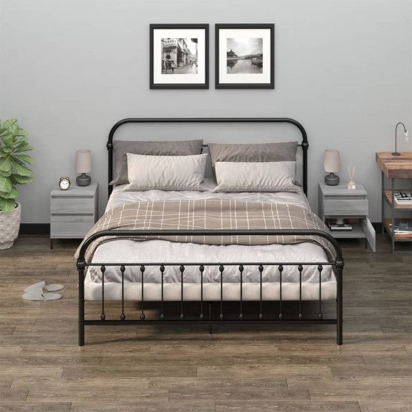 Mesitas de noche 2 unidades gris Sonoma 40x35x50 cm D