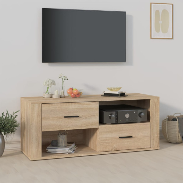 Mueble para TV madera contrachapada color roble 100x35x40 cm D