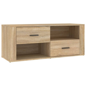 Mueble para TV madera contrachapada color roble 100x35x40 cm H