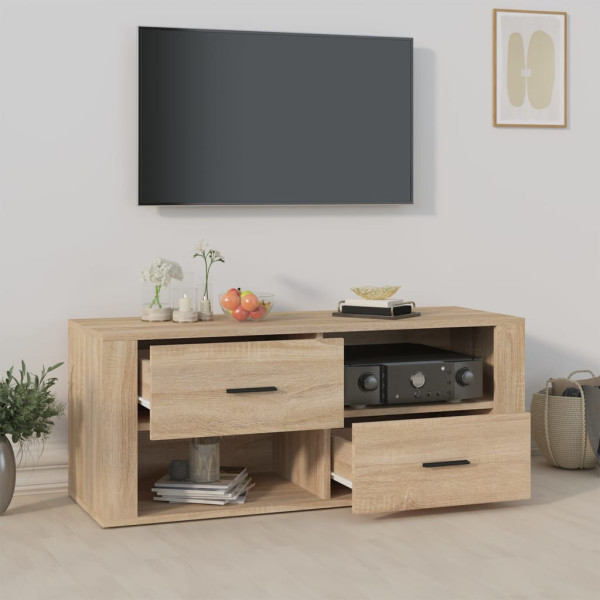 Mueble para TV madera contrachapada color roble 100x35x40 cm M 3