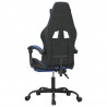 Silla gaming con reposapiés cuero sintético negro azul 5