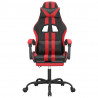 Silla gaming con reposapiés cuero sintético negro rojo 3