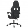 Silla gaming con reposapiés cuero sintético negro gris 5