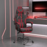 Silla gaming con reposapiés cuero sintético negro rojo tinto 1