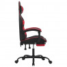 Silla gaming con reposapiés cuero sintético negro rojo 4