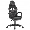 Silla gaming con reposapiés cuero sintético negro gris 2