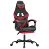Silla gaming con reposapiés cuero sintético negro rojo tinto 2