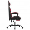 Silla gaming con reposapiés cuero sintético negro rojo tinto 4