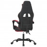 Silla gaming con reposapiés cuero sintético negro rojo tinto 5