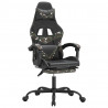 Silla gaming con reposapiés cuero sintético negro camuflaje 2