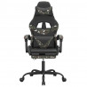 Silla gaming con reposapiés cuero sintético negro camuflaje 3