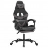 Silla gaming giratoria y reposapiés cuero sintético negro gris 2
