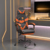 Silla gaming giratoria reposapiés cuero sintético negro naranja 1