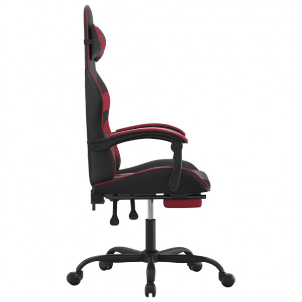 Silla gaming giratoria y reposapiés cuero sintético M 4