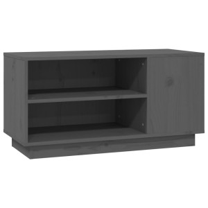 Mueble de TV madera maciza de pino gris 80x35x40.5 cm H