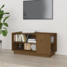Mueble de TV madera maciza de pino marrón miel 80x35x40.5 cm 1