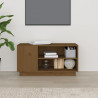 Mueble de TV madera maciza de pino marrón miel 80x35x40.5 cm 3