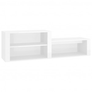 Mueble zapatero madera contrachapada blanco brillo 150x35x45 cm H