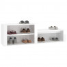Mueble zapatero madera contrachapada blanco brillo 150x35x45 cm 4