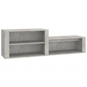 Mueble zapatero madera contrachapada gris hormigón 150x35x45 cm H