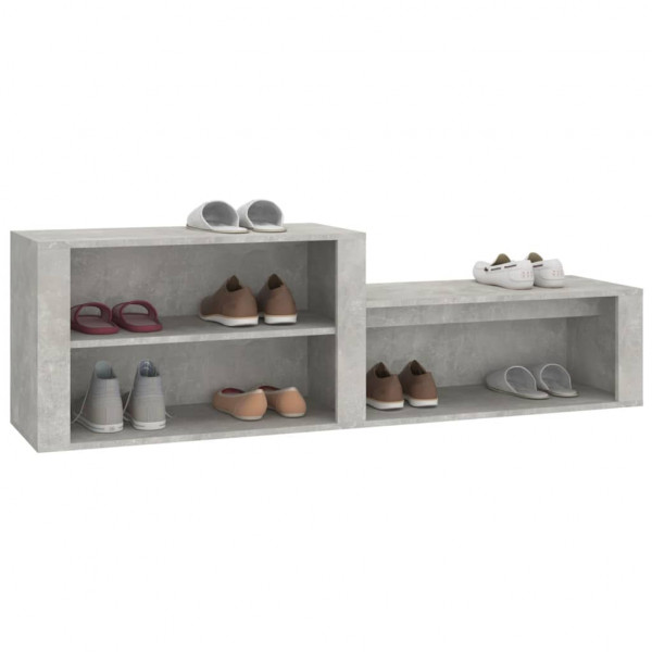 Mueble zapatero madera contrachapada gris hormigón 150x35x45 cm M 4