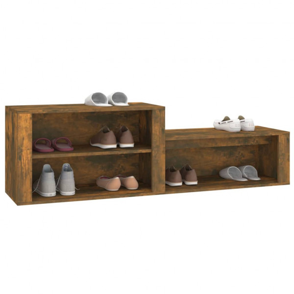 Mueble zapatero madera contrachapada roble ahumado 150x35x45 cm M 4