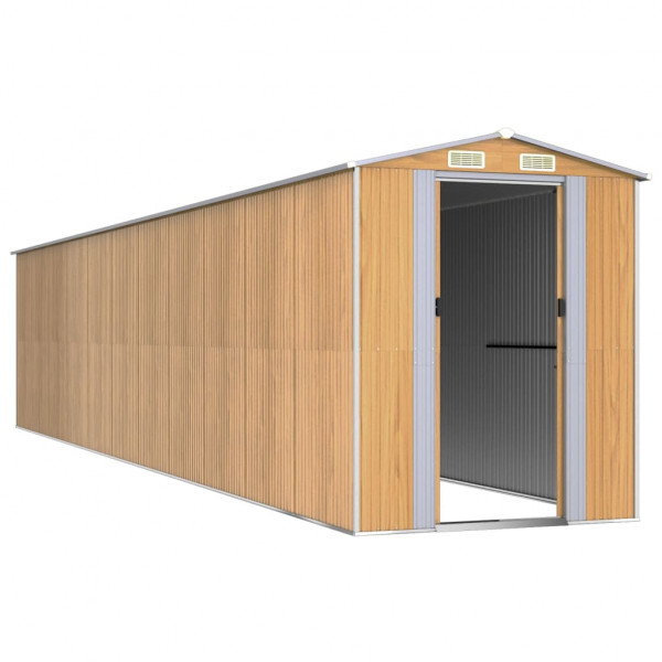 Cobertizo jardín acero galvanizado marrón claro 192x938x223 cm M 3