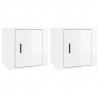 Mesas de cabeceira 2 pcs 50x39x47 cm branco brilhante 2
