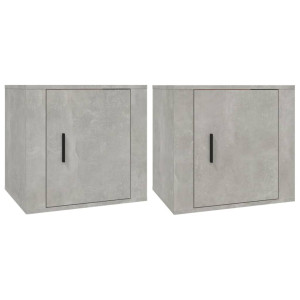 Mesas de cabeceira 2 pcs 50x39x47 cm cinzento cimento H