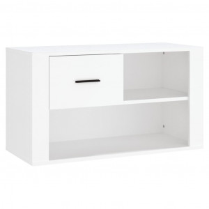Mueble zapatero madera contrachapada blanco 80x35x45 cm H
