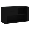 Mueble zapatero madera contrachapada negro 80x35x45 cm 2