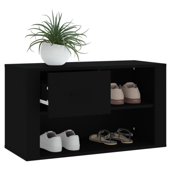 Mueble zapatero madera contrachapada negro 80x35x45 cm M 4