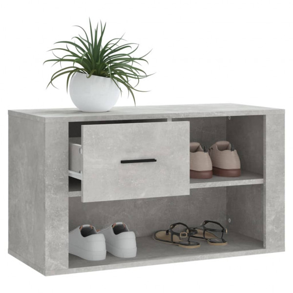 Mueble zapatero madera contrachapada gris hormigón 80x35x45 cm M 4