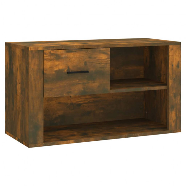 Mueble zapatero madera contrachapada roble ahumado 80x35x45 cm M 2