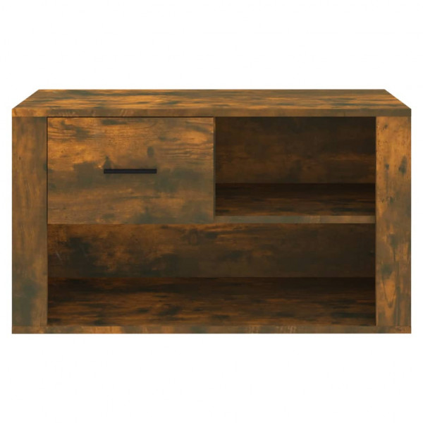 Mueble zapatero madera contrachapada roble ahumado 80x35x45 cm M 5