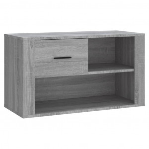 Mueble zapatero de madera contrachapada gris Sonoma 80x35x45 cm H