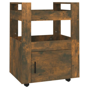 Carrito de cocina madera contrachapada roble ahumado 60x45x80cm H