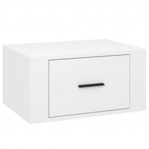 Mesa de cabeceira de parede 50x36x25 cm branco brilhante H