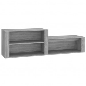 Mueble zapatero madera contrachapada gris Sonoma 150x35x45 cm H