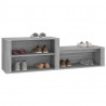Mueble zapatero madera contrachapada gris Sonoma 150x35x45 cm 4