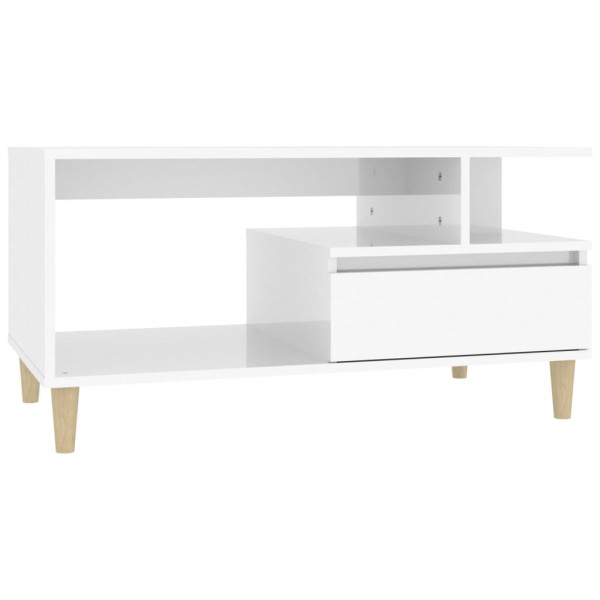 Mesa centro 90x49x45 cm derivados de madeira branco brilhante M 2