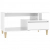 Mesa de centro madera contrachapada blanco brillo 90x49x45 cm 2